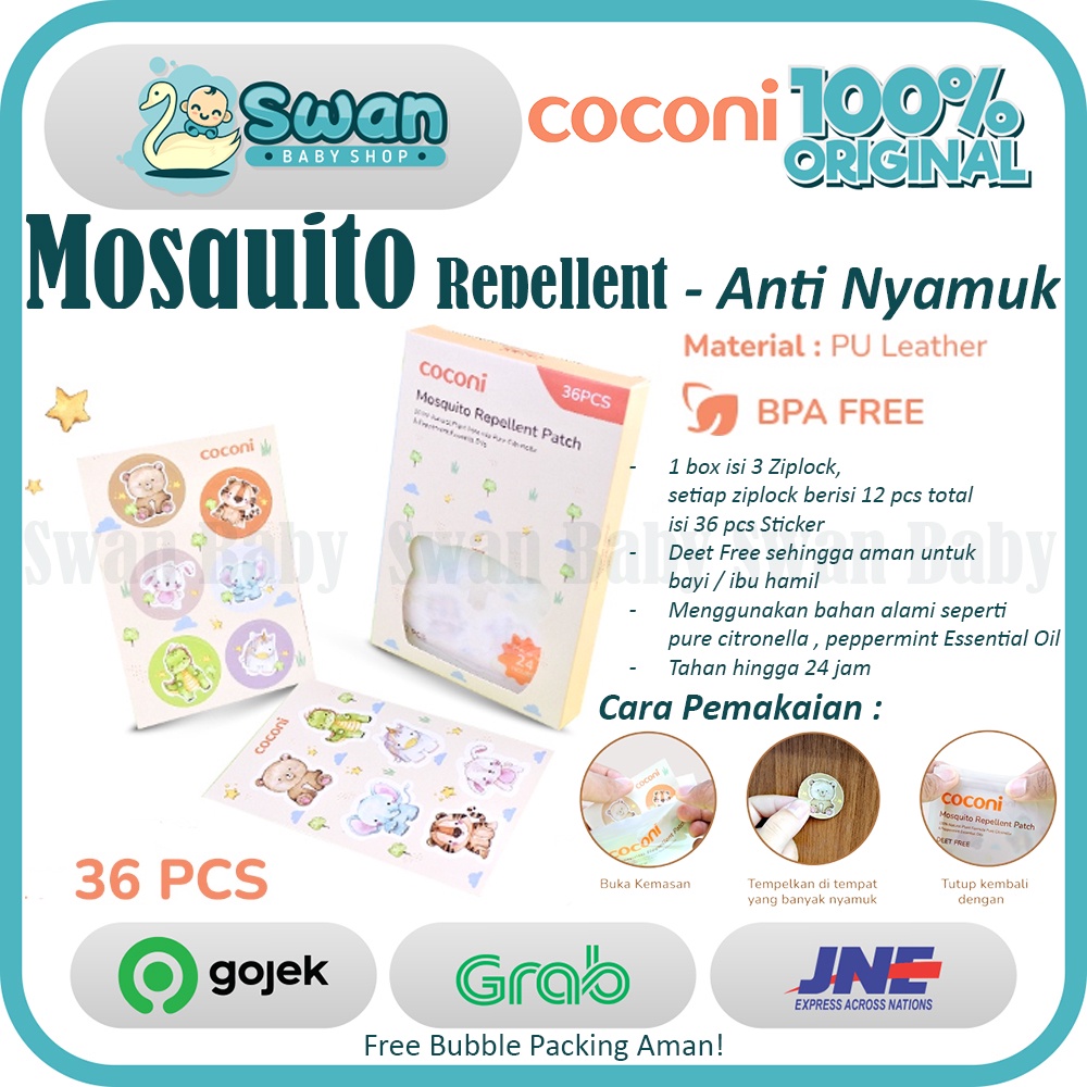 COCONI Mosquito Repellent Patch 36pcs | Sticker Anti Nyamuk Anak Bayi