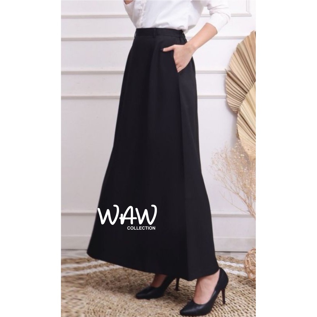 Rok Kerja Wanita Panjang Rok Formal A Line Maxi size S - L12 premium quality