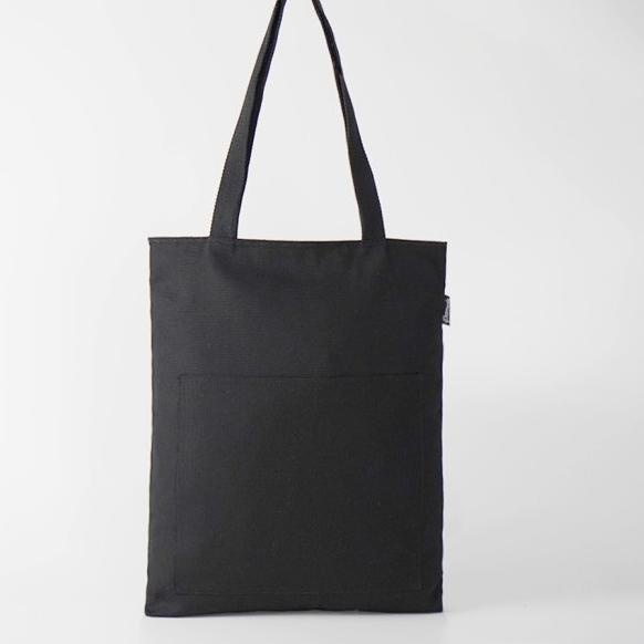 Pamole - Two Pocket Tote bag Kanvas Penutup Resleting Kombinasi Kulit