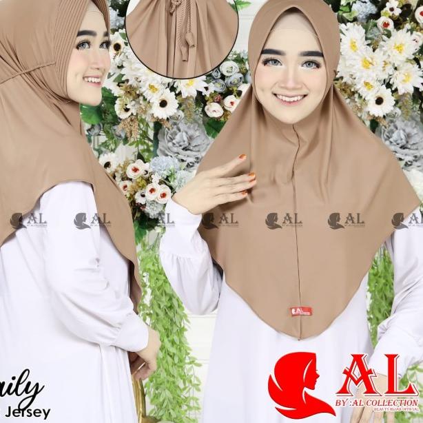 hijab bergo pet DAILY tali kepang khimar jersey - GREY, ONESIZE