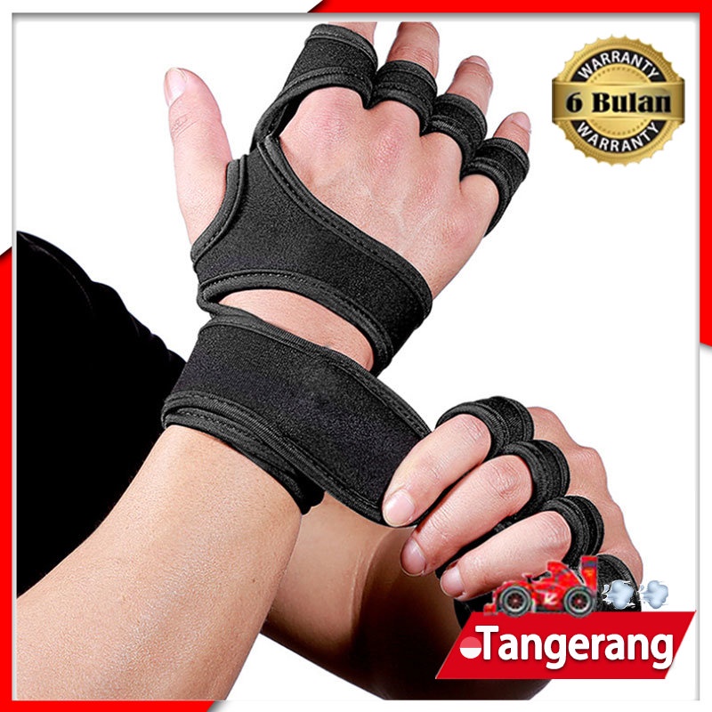 1pair Sarung Tangan Gym Fitness/ Sarung Tangan Angkat Beban/ Weightlifting Gloves