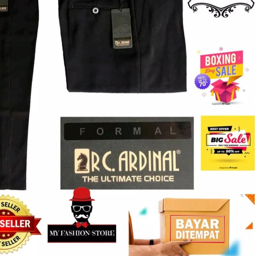 Paling Laris celana formal CARDINAL/Celana Bahan Kerja Kantor Pria Kain Dasar SLIM FIT Casual Termur