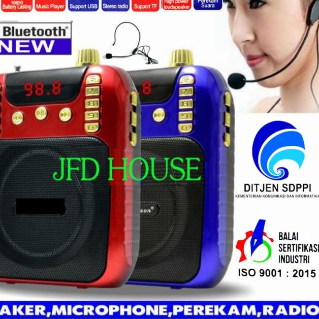 Speaker Mic Megaphone Portable Mini VDR V 1000RM Speaker Pinggang VDR