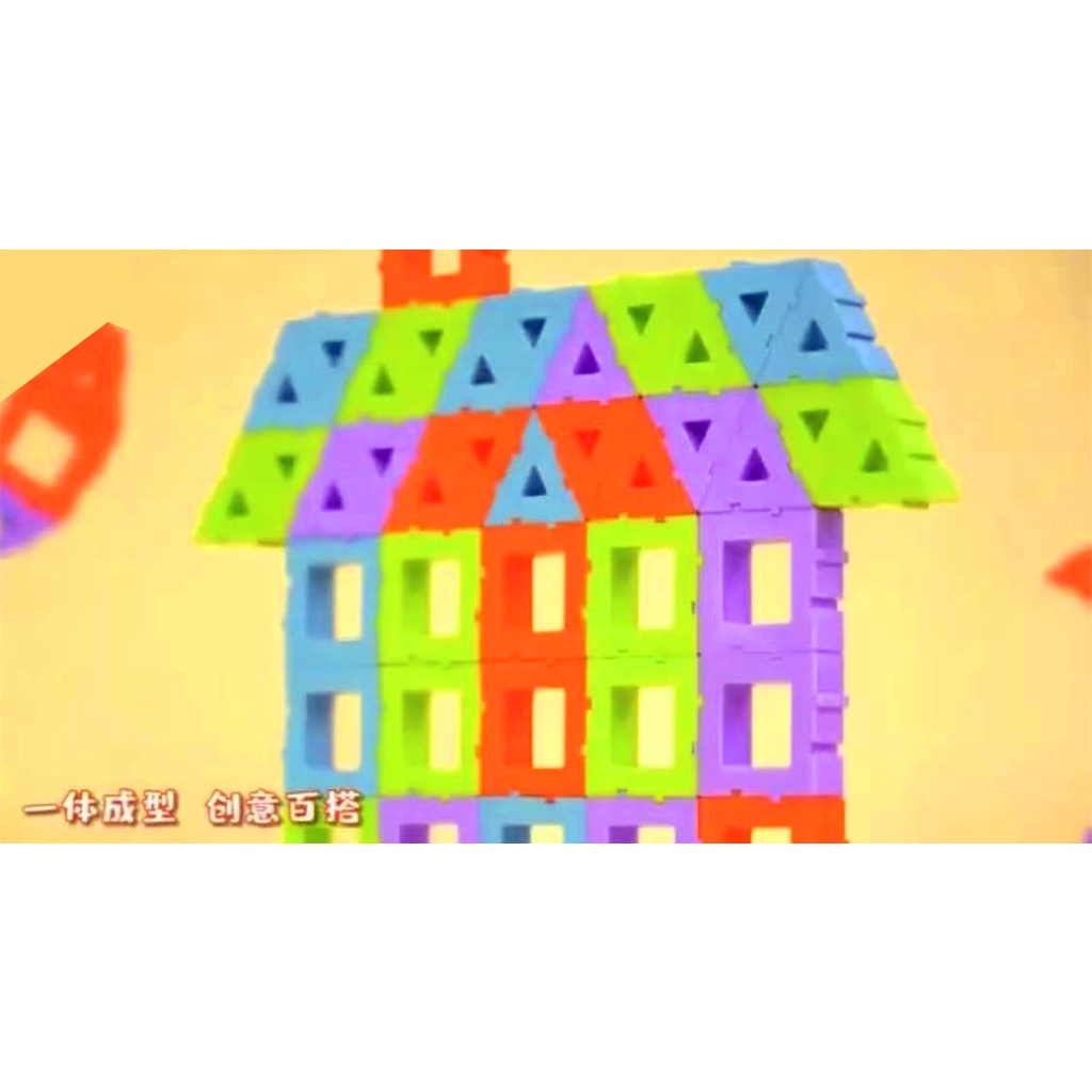 [tma]48pcs Mainan Balok Susun Warna Warni / Mainan Edukasi Susun Bentuk Anak / Colourfull Puzzle 48pcs