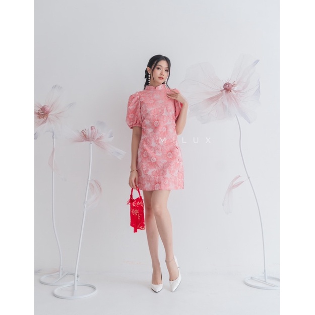 DRESS CNY WANITA QIPAO MODERN IMPORT IMLEK MX554