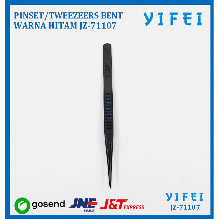 PINSET/TWEEZEERS BENT[6''] TWE7 WARNA HITAM YIFEI-71107