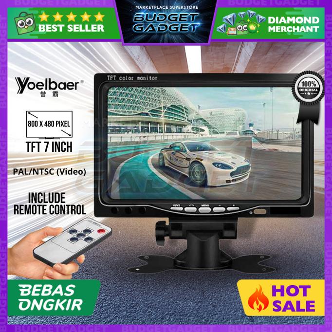 Yoelbaer Layar Monitor Mobil TFT LCD 7 Inch