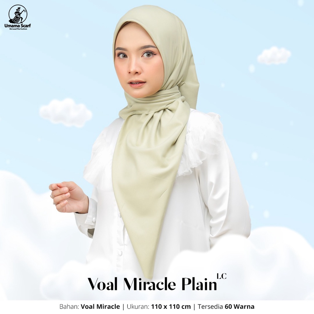 Umama Hijab Segi Empat Voal Miracle Plain Lc Murah