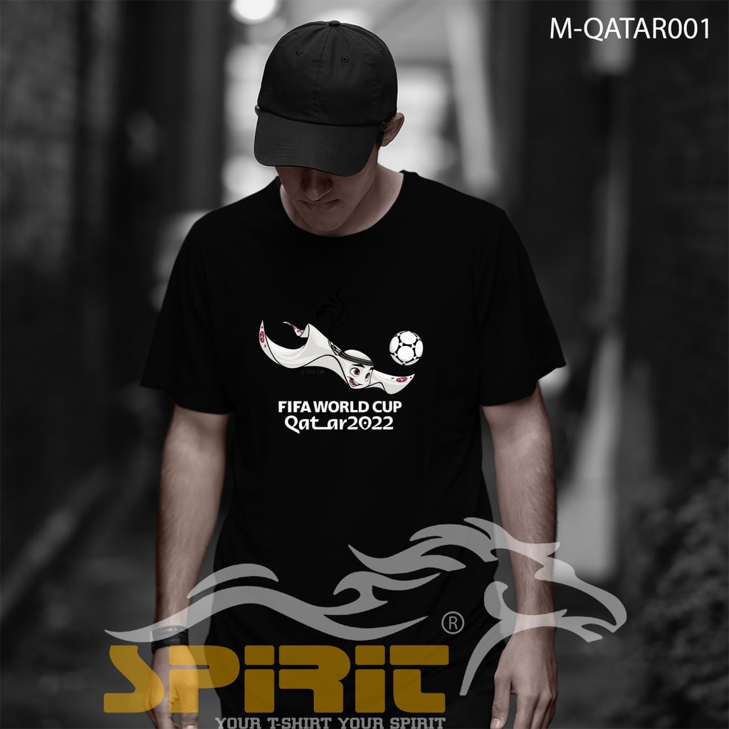 Kaos Bola Piala Dunia 2022 T-Shirt Piala Dunia Qatar 2022 Baju Gambar Maskot Piala Dunia 2022