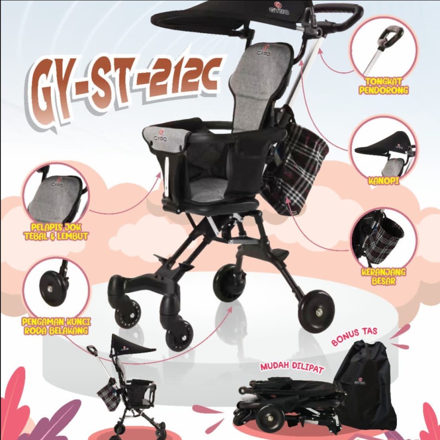 Sepeda Stroler Anak GYRO ST 212C Stroler Anak Murah
