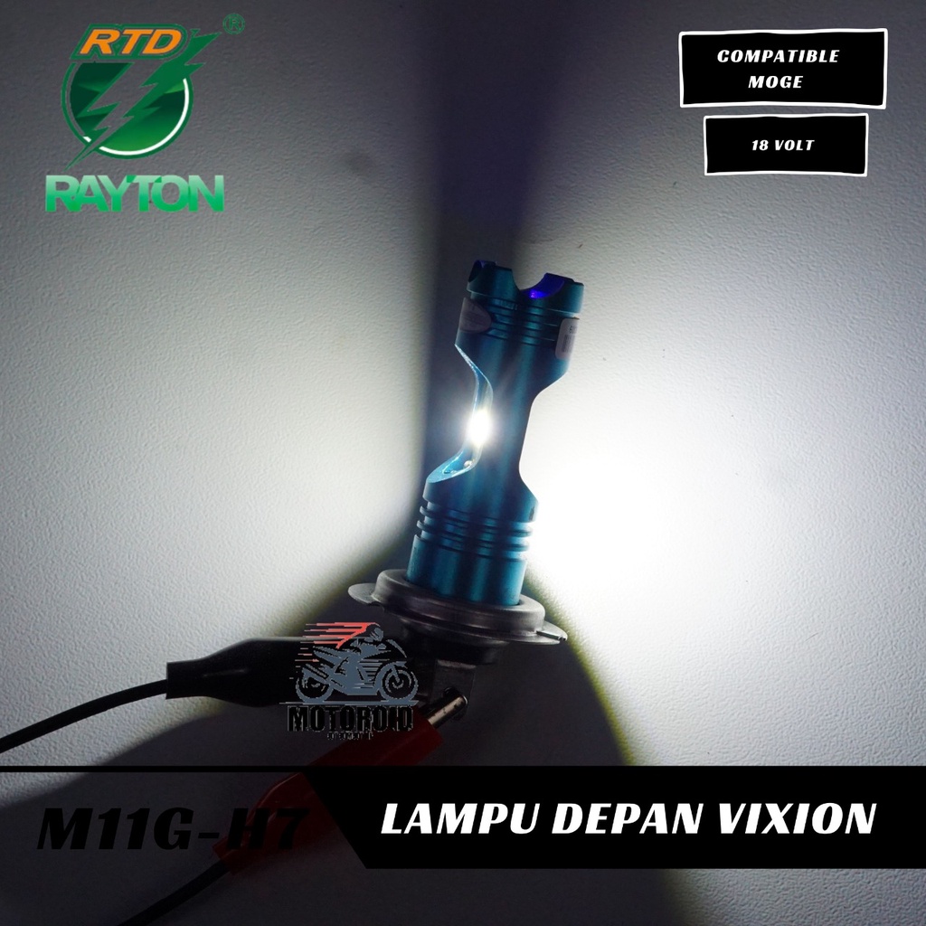 Lampu Depan Motor Rayton M11G-H7 2 LED Blue Devil DE Headlamp RTD