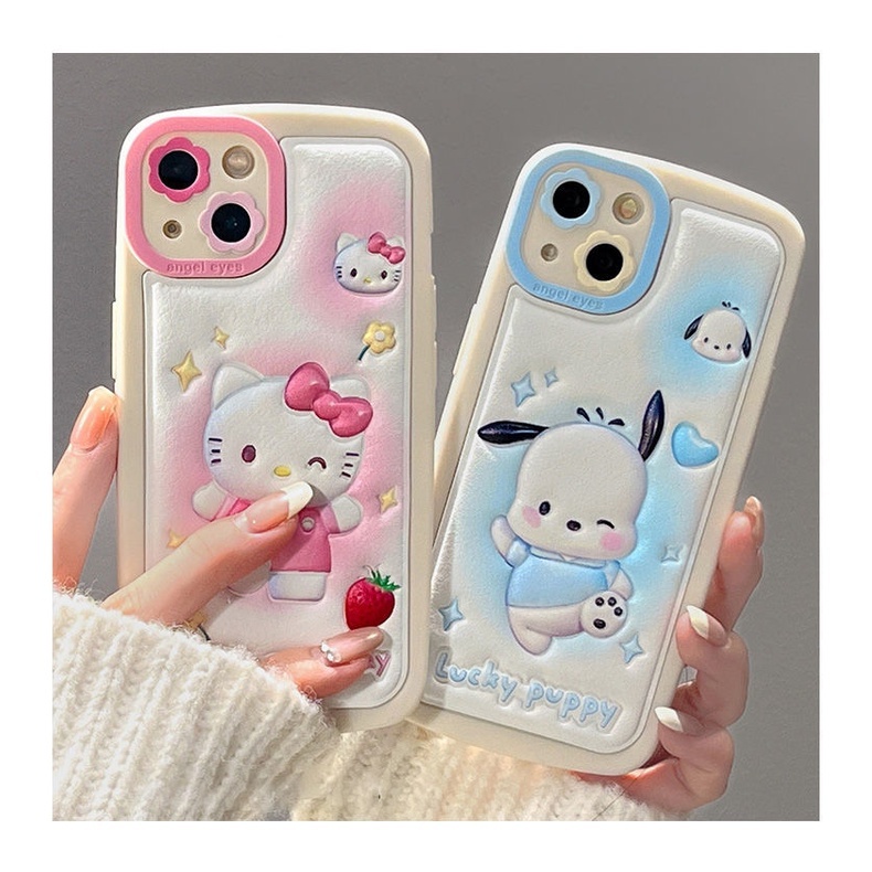 Soft Case Hp Gambar Kartun Anjing / Kucing Untuk IPhone 12 / 13 / 14 / 11promax Vvcdfc