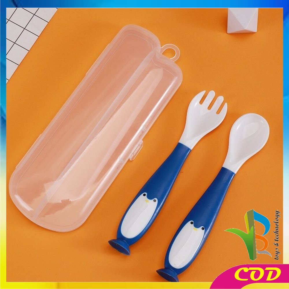 RB-C345 Sendok Garpu Makan Bayi Sensor Suhu Panas / Sendok Makan Bayi Sensor Panas / Alat Makan Set MPASI Bayi