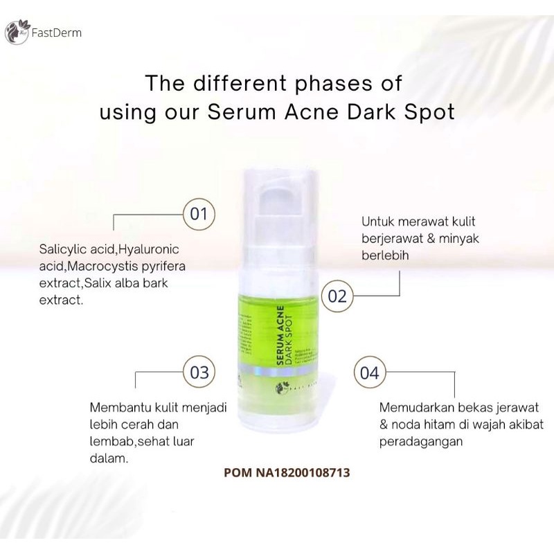 Fast Derm Acne Darkspot Anti Acne Serum (15 ml) Skincare Wajah Jerawat Treatment Flek Hitam Semua Be