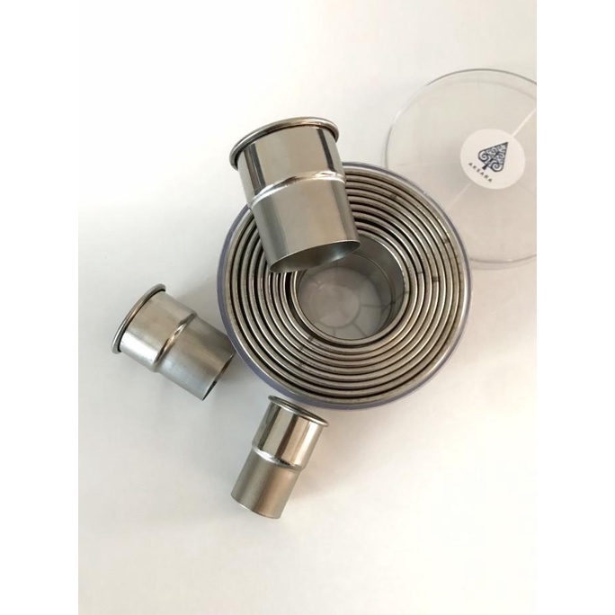 

Aksara Stainless Round Ring Cutter 12/set /Cookies Cutter/Cake Cutter