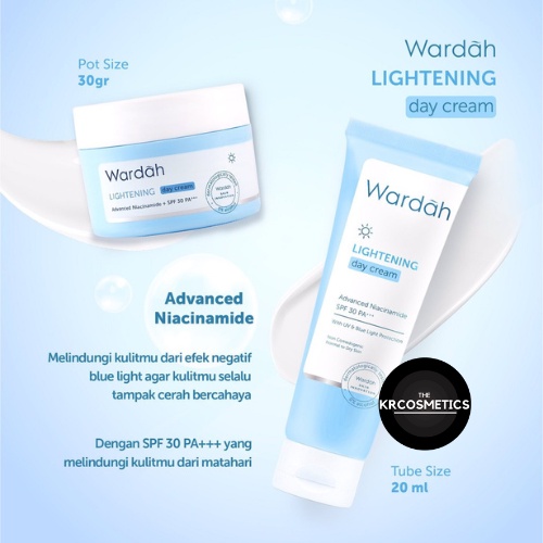 Wardah Lightening Day Cream Advanced Niacinamide - cream siang wardah 20 gr 30 gr