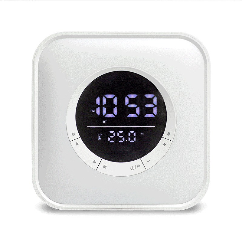 RONC Jam Meja Bluetooth Speaker Alarm Clock FM Radio USB Charge TF Card - P10 - White