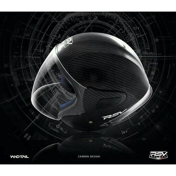 Helm Rsv Windtail Carbon Motif Karbon Replika Agv Pista Corsa Spoiler