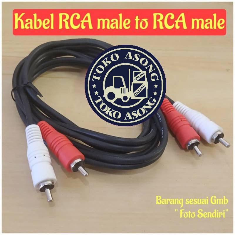 Kabel Jack Rca male to rca male audio video cable 2 pin jack