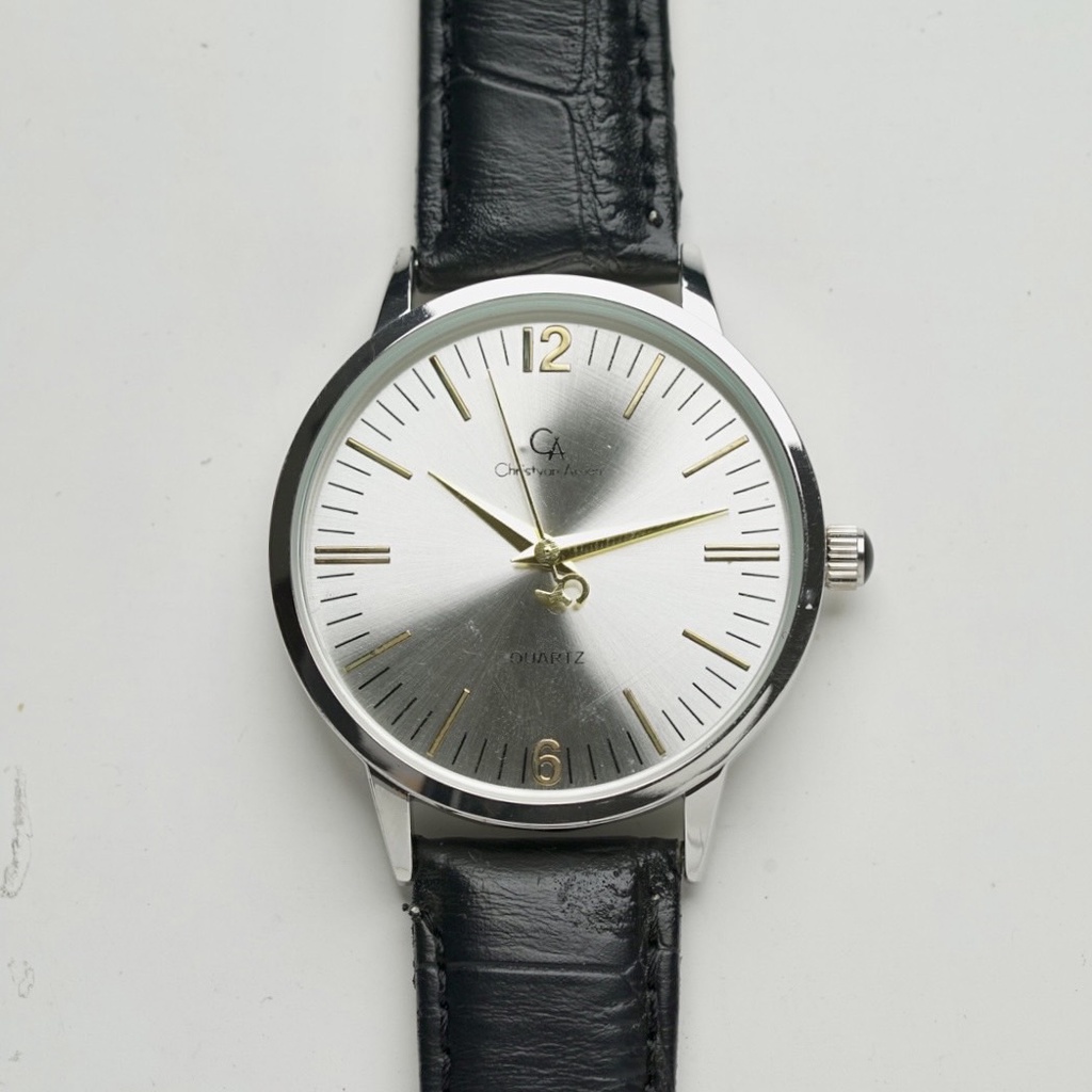 Jam Tangan Pria Christyan Arden THEO CA3205 - Around The World Edition - Silver Sunburst - Black Str