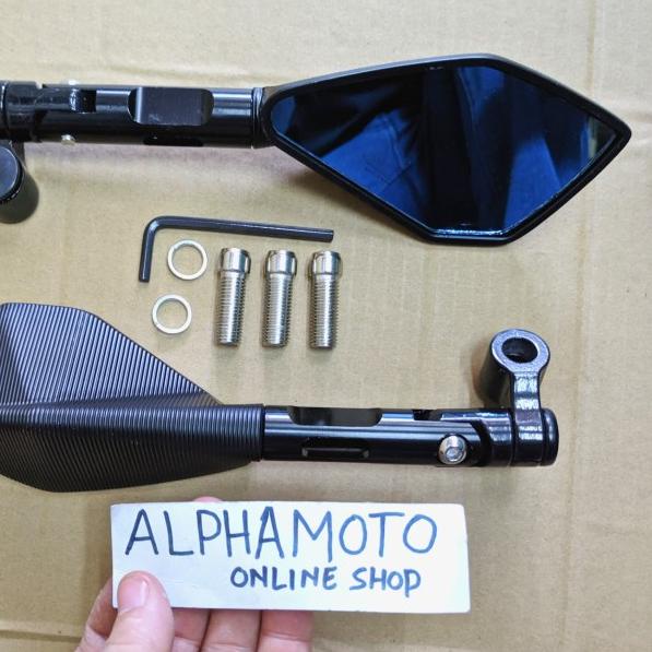 spion tomok cnc murah nmax pcx vespa cb150r vixion - Hitam