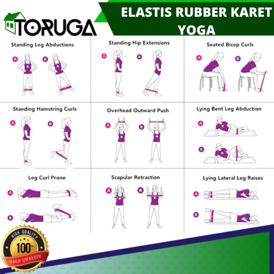 Elastis Rubber karet gelang ketahanan yoga peralatan Stretching Fitnes