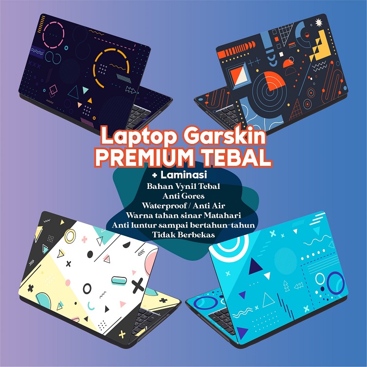 Garskin Laptop Anti Gores Colorfull Memphis Premium Full set 10 12 13 14 15 inch  Universal Untuk Semua Merk Laptop