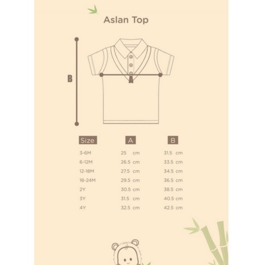 Bamboo and Bub Aslan Top - Kaos Anak Laki Cowo Baby Boy Fashion Kaus Adem Bamboo