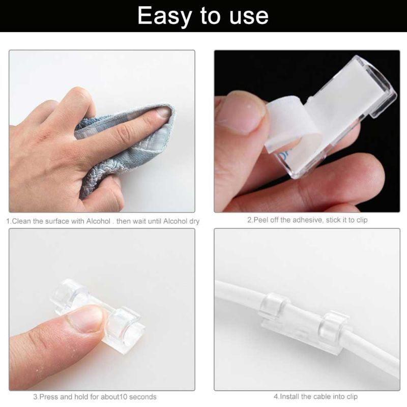 MH80KLIP KABEL ORGANIZER CABLE CLIP PENJEPIT PENGIKAT KABEL PERAPIH 20PCS/PENGIKAT KABEL ISI 20 KLIP KABEL ORGANIZER CABLE CLIP PER PACK