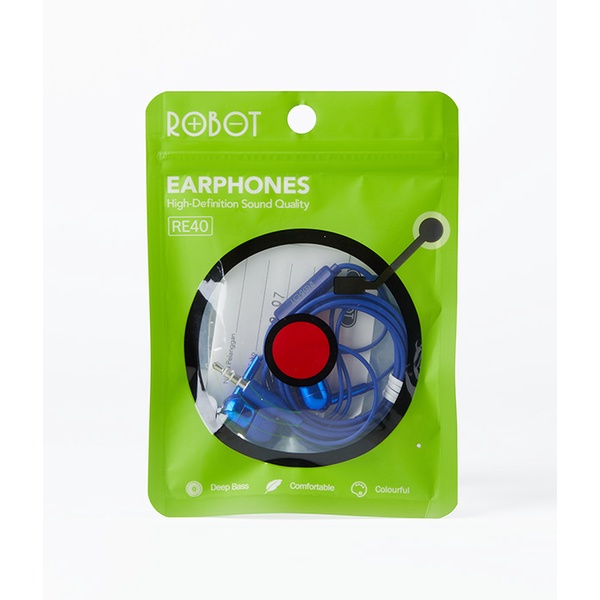 TERBARU!! PROMO ROBOT RE40 Earphone Headset Wired Jack Audio 3.5mm AUX - Bass with mic SULTAN