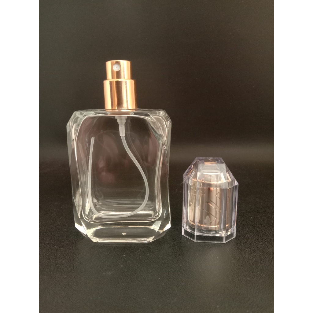 Botol parfum V32408 50ml easypump gold tutup blueberry per pcs
