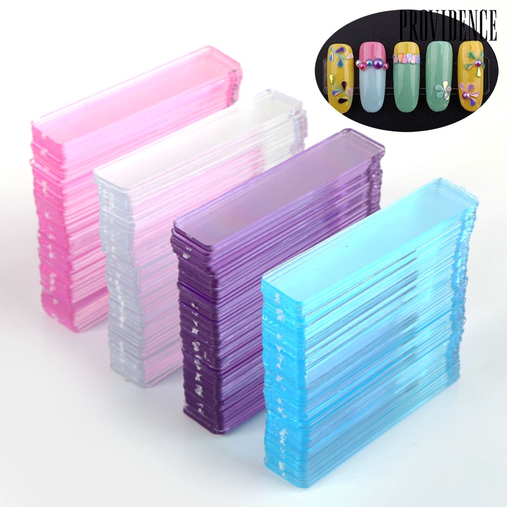 Providence 50Pcs / Set Stand Display Kuku Palsu Akrilik Ultra Ringan Untuk Nail Art / Salon