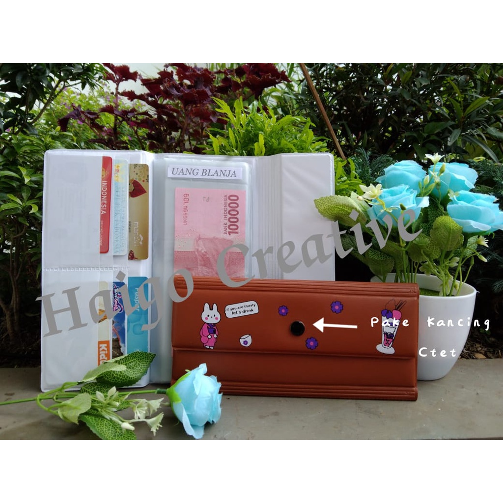 DOMPET ORGANIZIER MOTIF BONEKA-PENUTUP PAKE KANCING