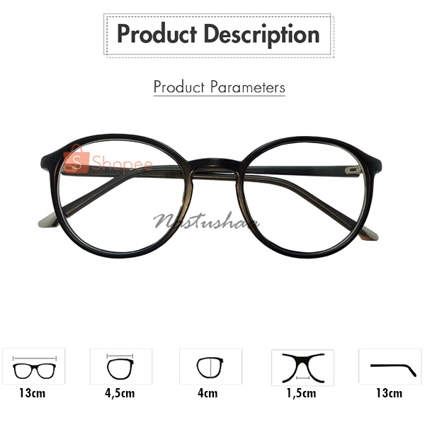 Kacamata Bulat Oval Lensa Blueray Anti Radiasi Normal Fashion Gaya Untuk Pria dan Wanita Freecase