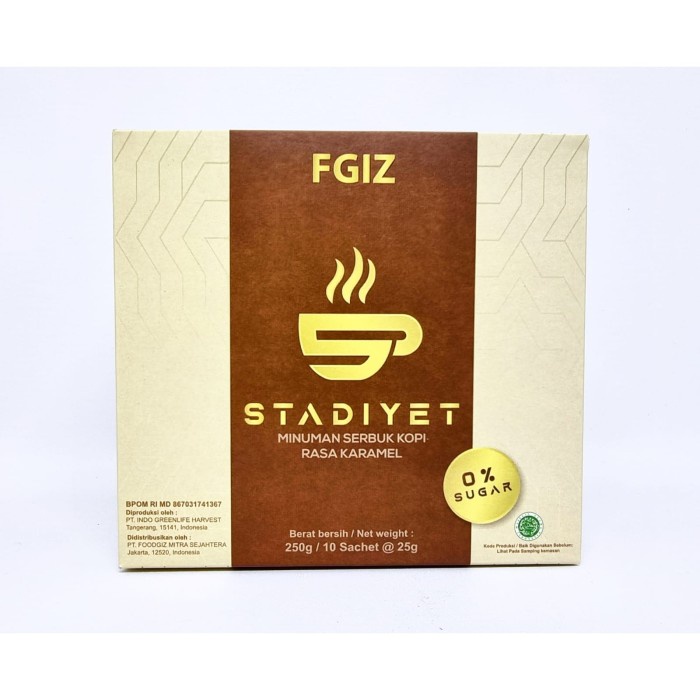 

STADIYET COFFEE 10 SACHETS 250 GRAMS NO SUGAR ZERO 0 GULA KOPI DIET