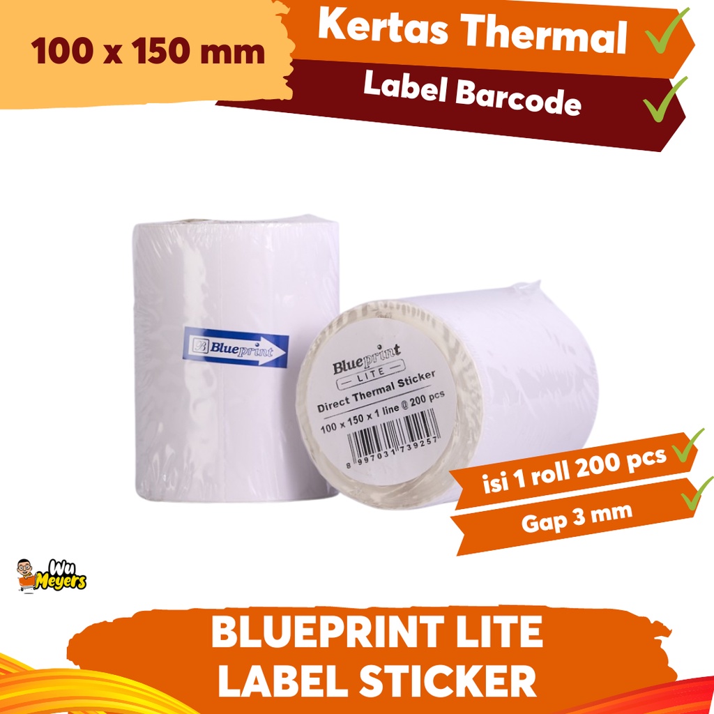 Jual Kertas Thermal Stiker X Blueprint Lite Label Stiker Lite Direct Thermal X Mm