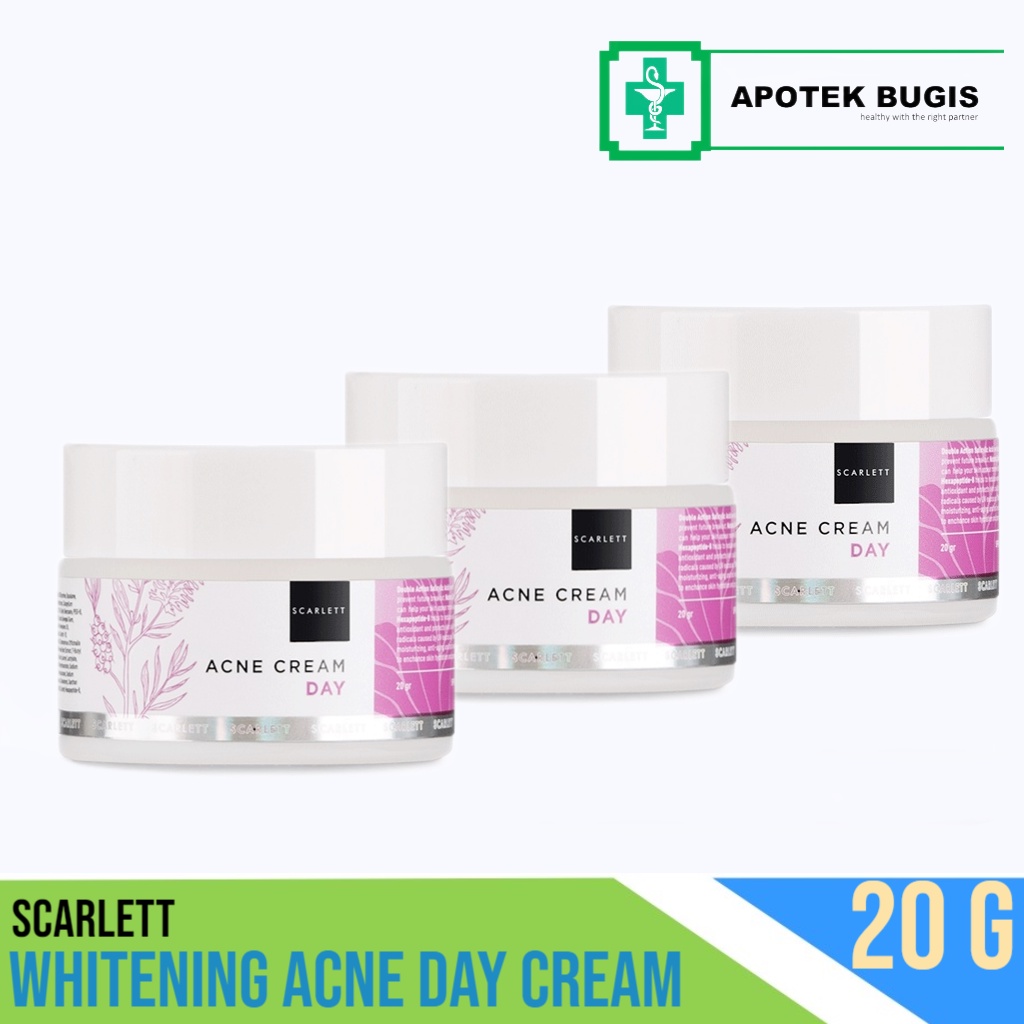 Scarlett Whitening Acne Day Cream Size 20gram pembersih jerawat setiap hari