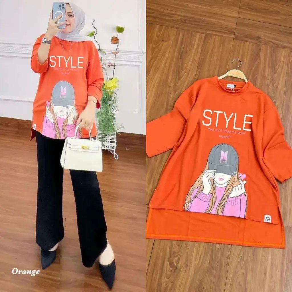 STYLE BLOUSE HS BAHAN KAOS KATUN COMBED MOTIF POLOS APLIKASI SABLON UKURAN M L XL LD 102 - 112 CM BLOUSE WANITA TERBARU KOREAN STYLE ATASAN CASUAL WANITA HIJAB LENGAN PANJANG LONG TUNIK JUMBO VIRAL KAOS KEMEJA WANITA OVERSIZE