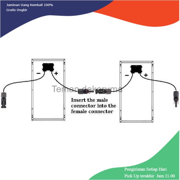 TD-PR2 Konektor MC4 Male Female untuk Solar Panel 10 Pasang