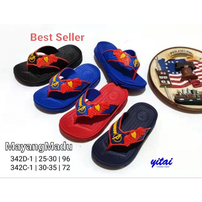 Sandal jepit anak cowok Yitai 342C-1 uk. 30-35