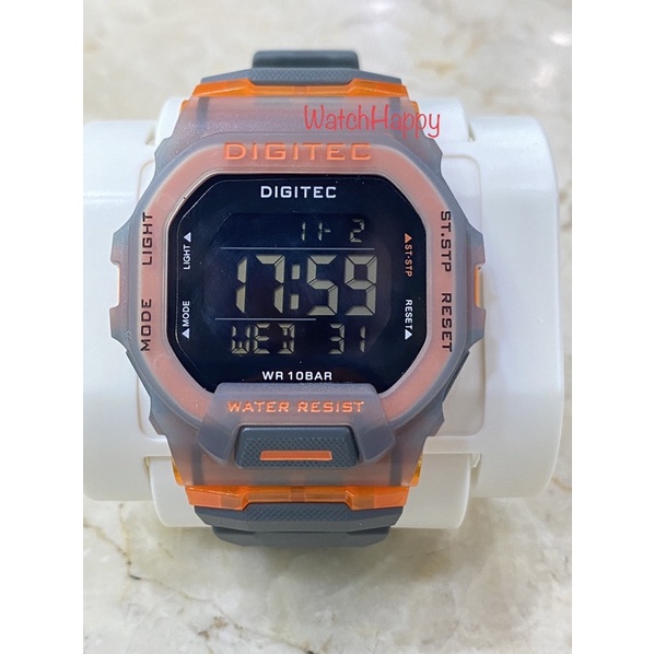 WatchHappy Digitec 5169 DG-5169T DG5169 Mens Watch Full Digital Grey Orange Sport Model Best Seller