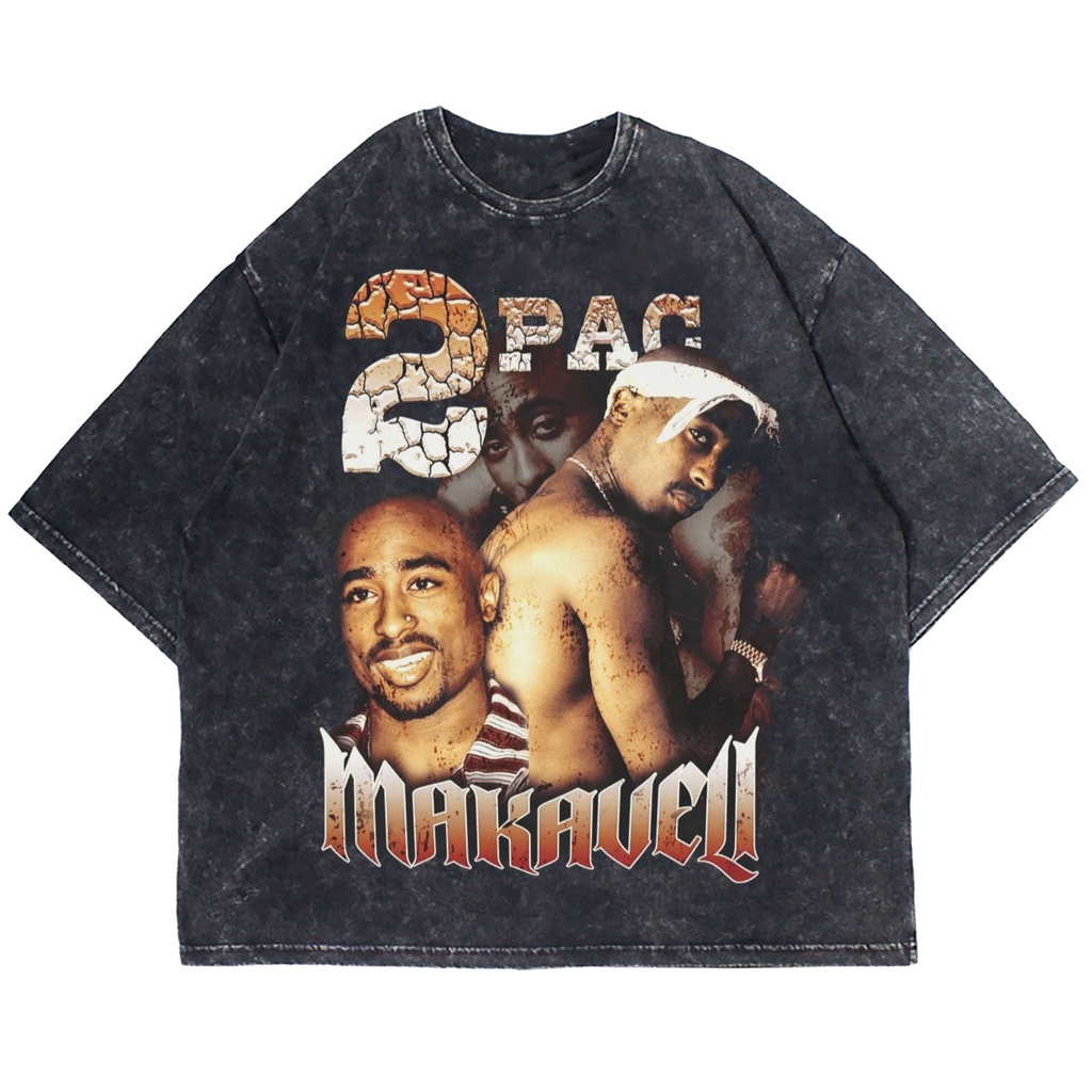 Patternmerch "tupac makaveli lord rap" Oversize T-shirt | washed tee | kaos vintage