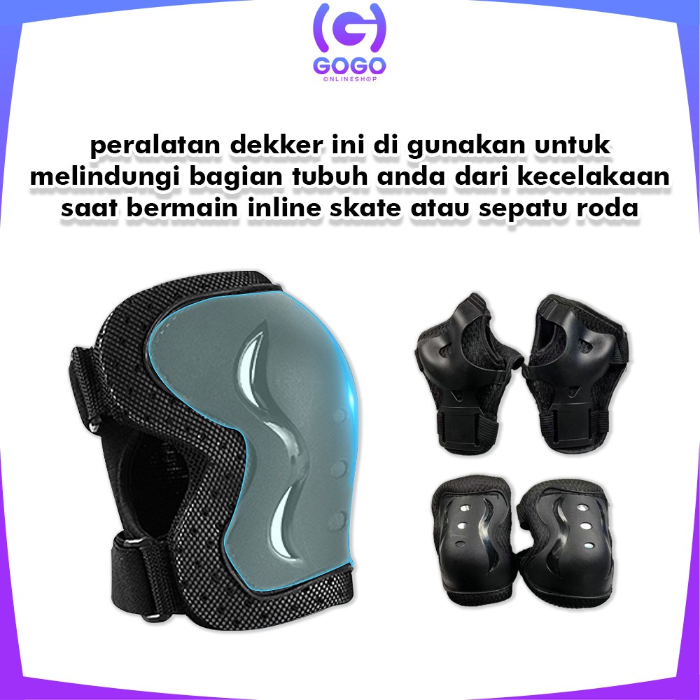 GOGO-O3 Deker Skate Inline Anak Pelindung Lutut Sepatu Roda Anak Dekker Lutut Kaki Sikut Tangan Anak