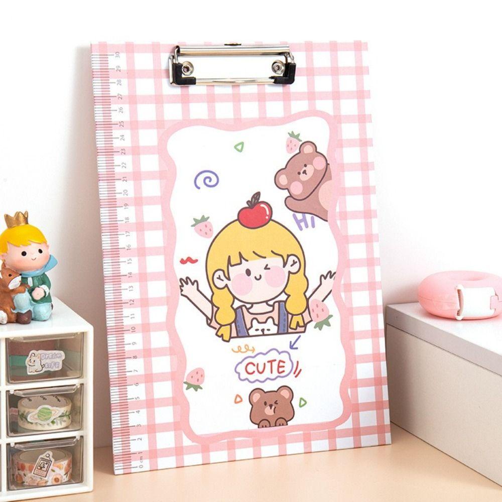 Mxbeauty Papan Klip Tulisan Kartun Lucu Menu Folder Stationary Sekolah Alas Tulisan Paper Organizer