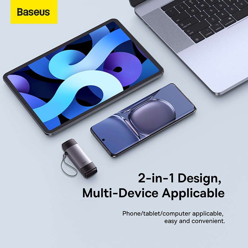 Baseus Original Lite Card Reader 2 in 1 USB A 3.0 Type C to TF SD Card MMC OTG Ori 2in1 Tipe C