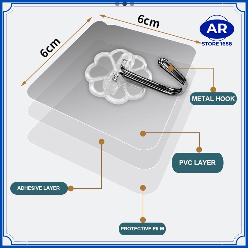 TEMPELAN DINDING / GANTUNGAN / STICKY WALL HOOK KAIN LAP SERBAGUNA-[AR STORE1688]