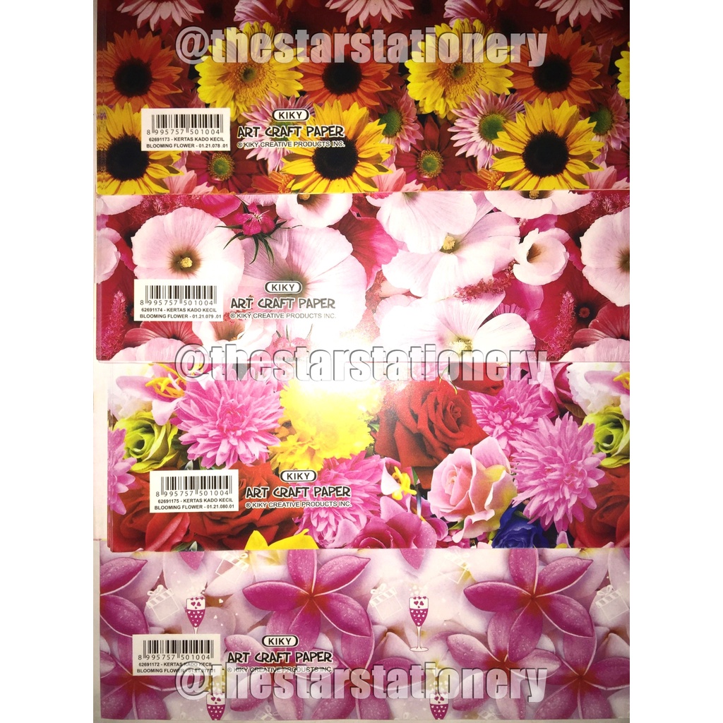 

( 1 Pack isi 50 Lembar ) Kertas Kado Kiky Kecil Motif Bunga Uk. 48 x 62 cm ( 1 Pack isi 50 Lembar )