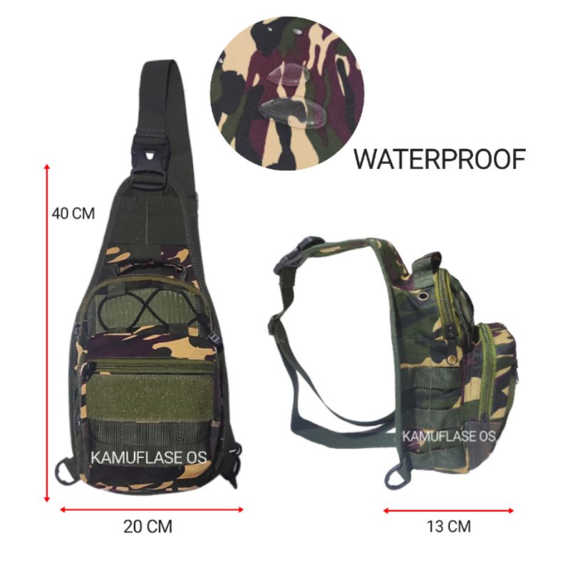 TAS SELEMPANG BANSER  Sling bag tactical Waist bag loreng banser