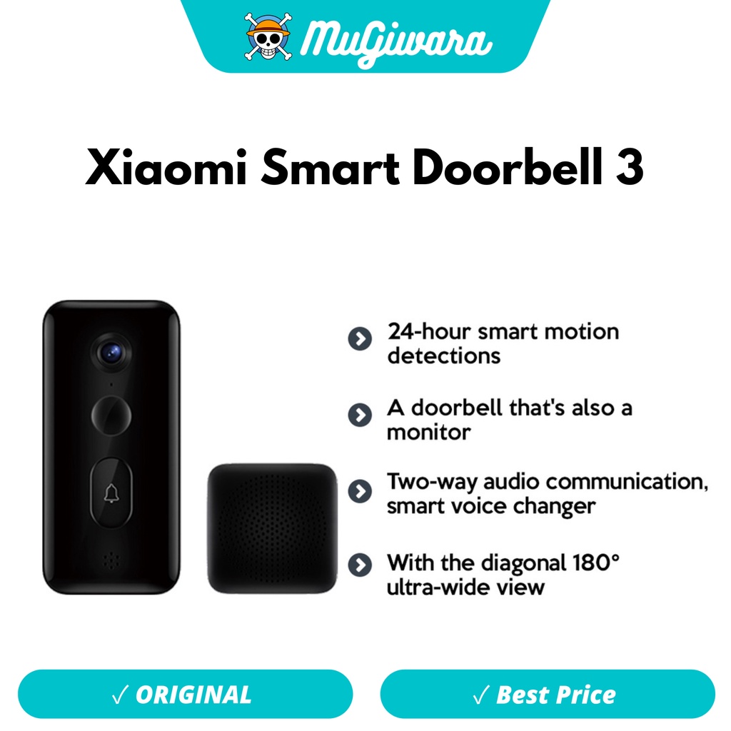 Mi Smart Doorbell 3 Home Security Video Bel Pintu