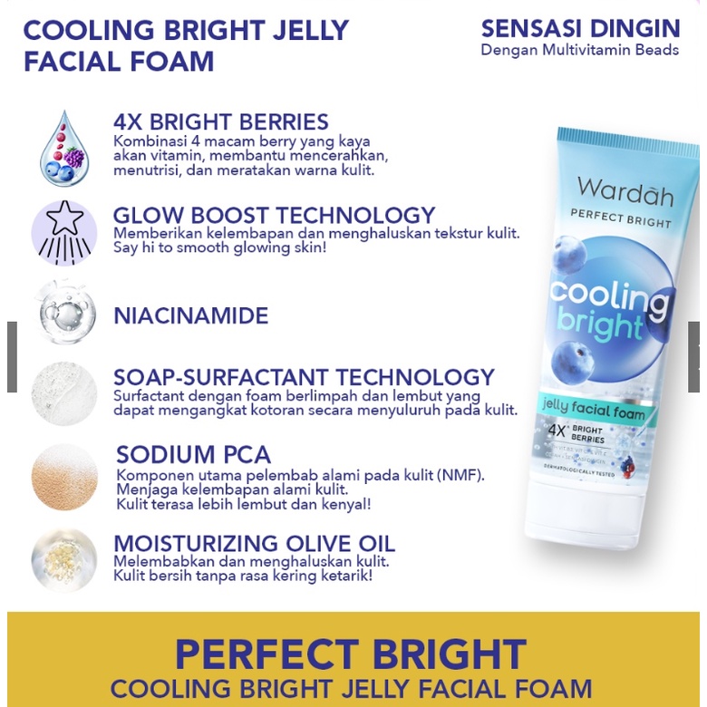 Wardah Perfect Bright Cooling Bright Jelly Facial Foam 100 ml